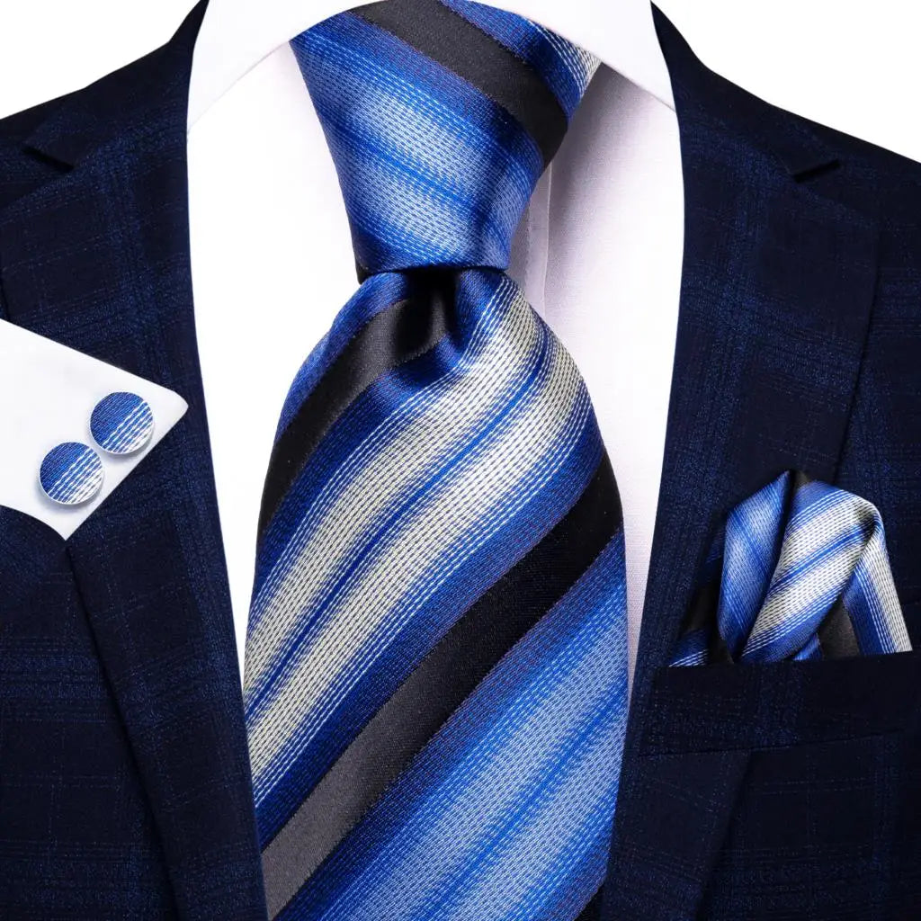Men's Blue Cufflinks Cufflinks Set with Ties