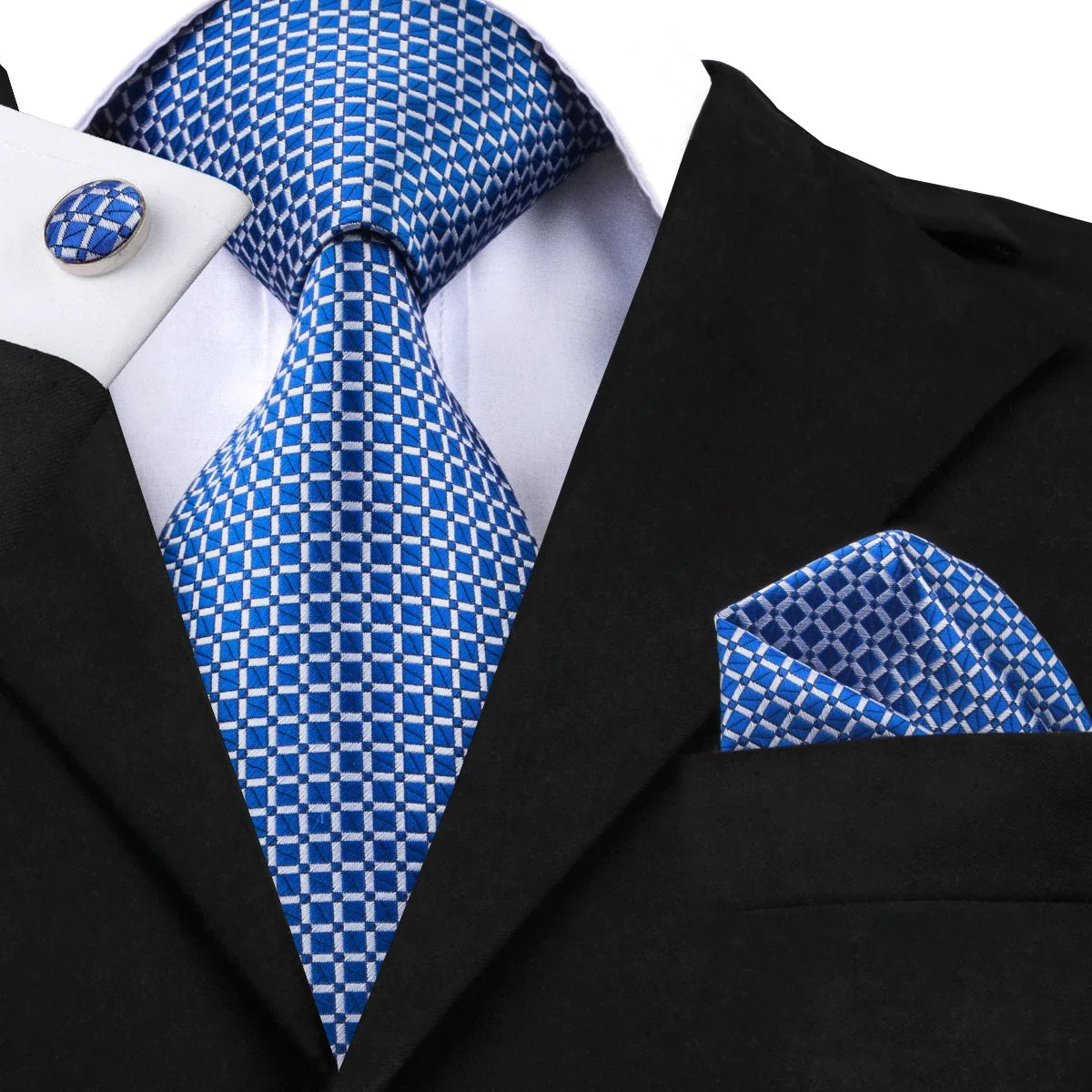 Men's Blue Cufflinks Cufflinks Set with Ties