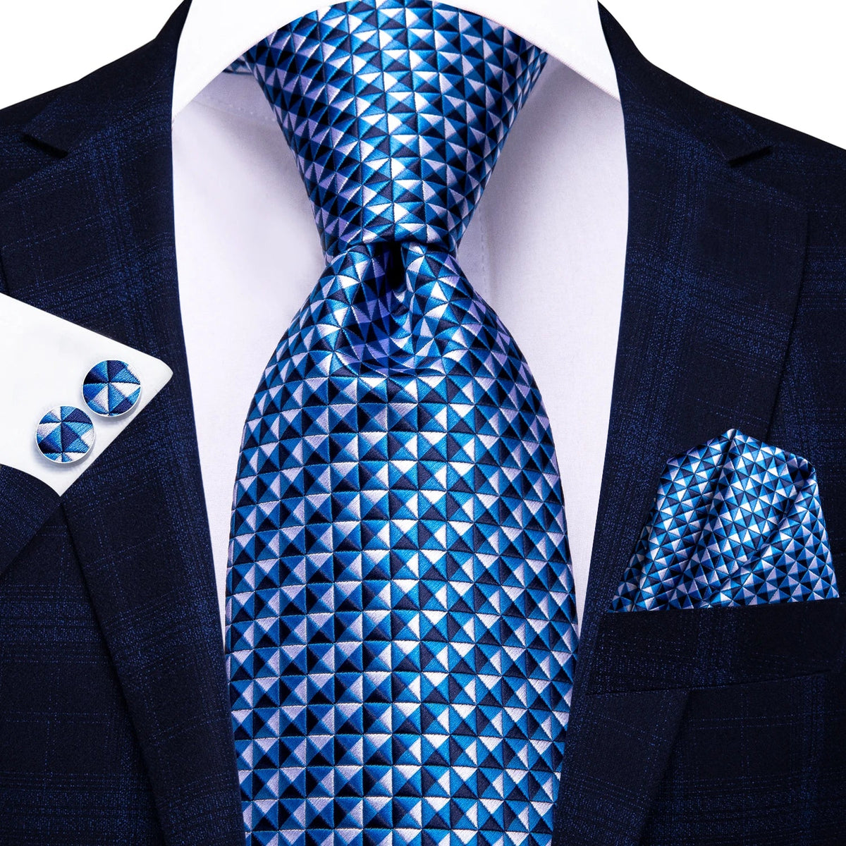 Men's Blue Cufflinks Cufflinks Set with Ties