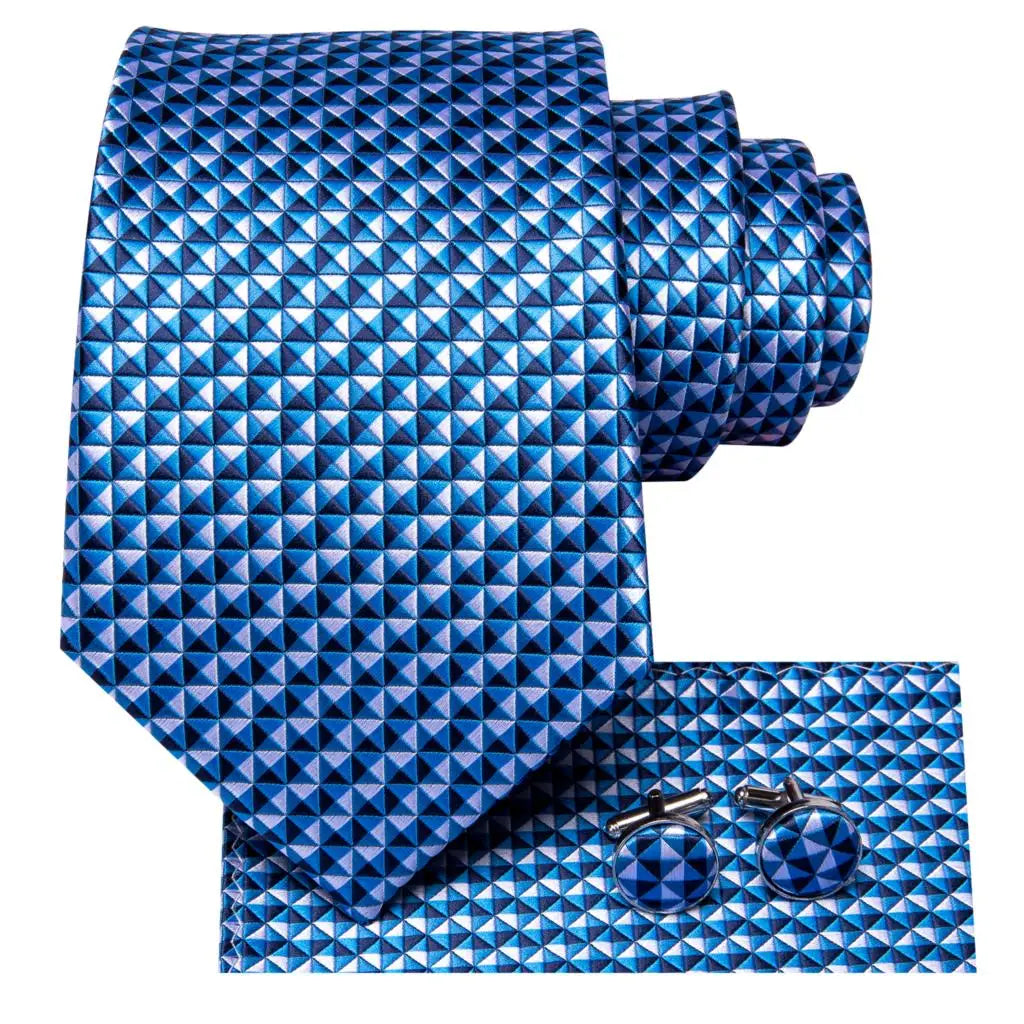 Men's Blue Cufflinks Cufflinks Set with Ties