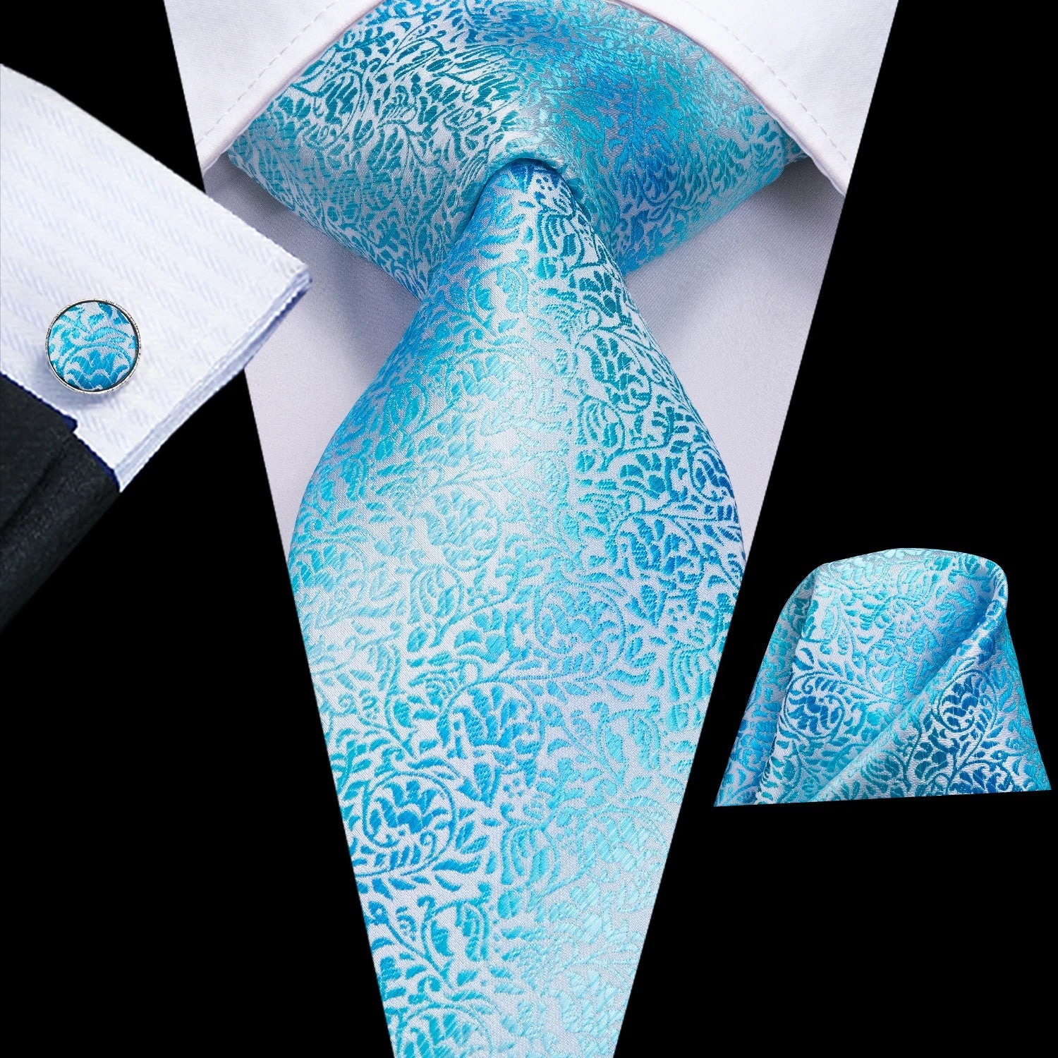Men's Blue Cufflinks Cufflinks Set with Ties