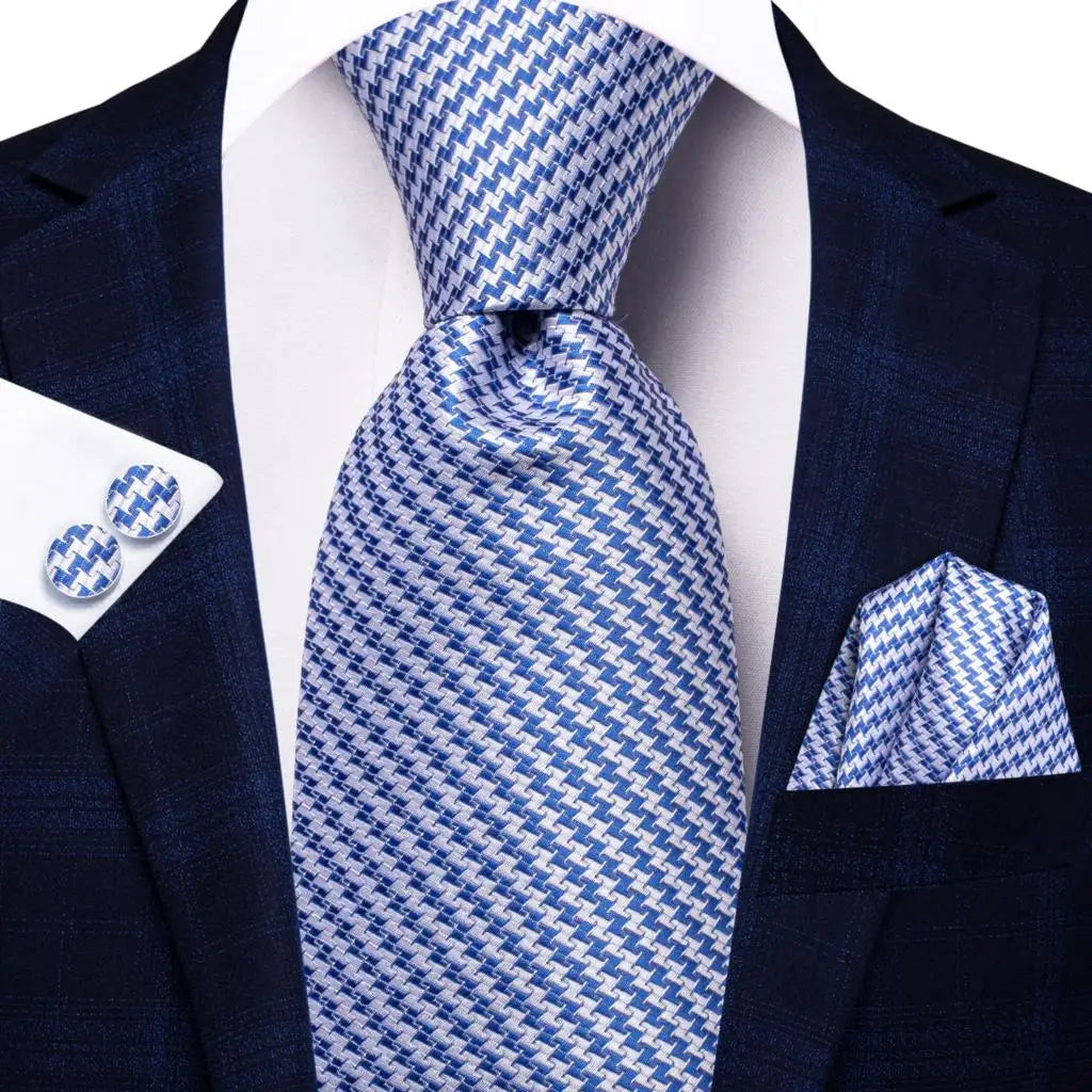 Men's Blue Cufflinks Cufflinks Set with Ties