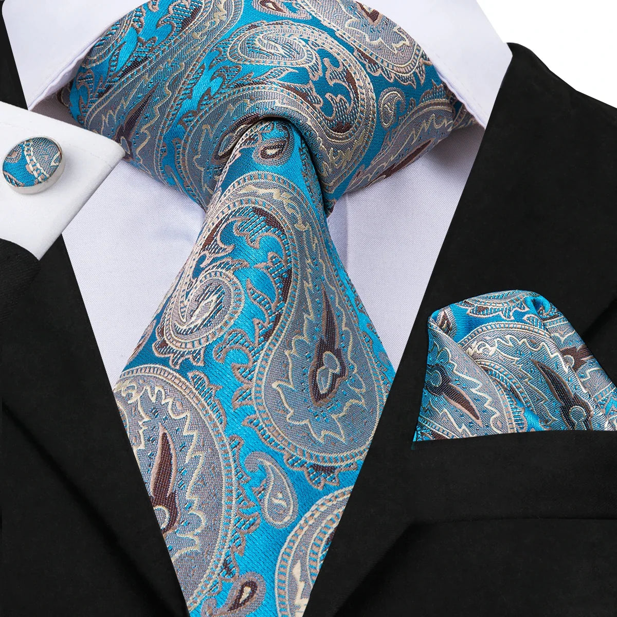 Men's Blue Cufflinks Cufflinks Set with Ties