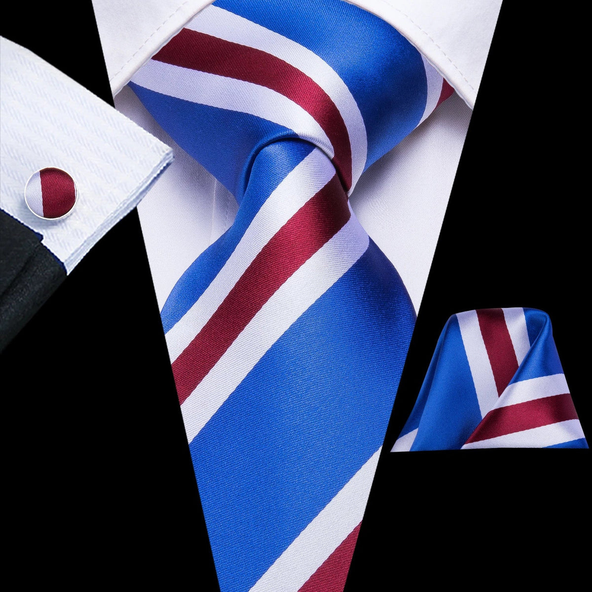 Men's Blue Cufflinks Cufflinks Set with Ties