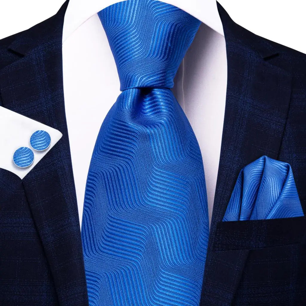 Men's Blue Cufflinks Cufflinks Set with Ties