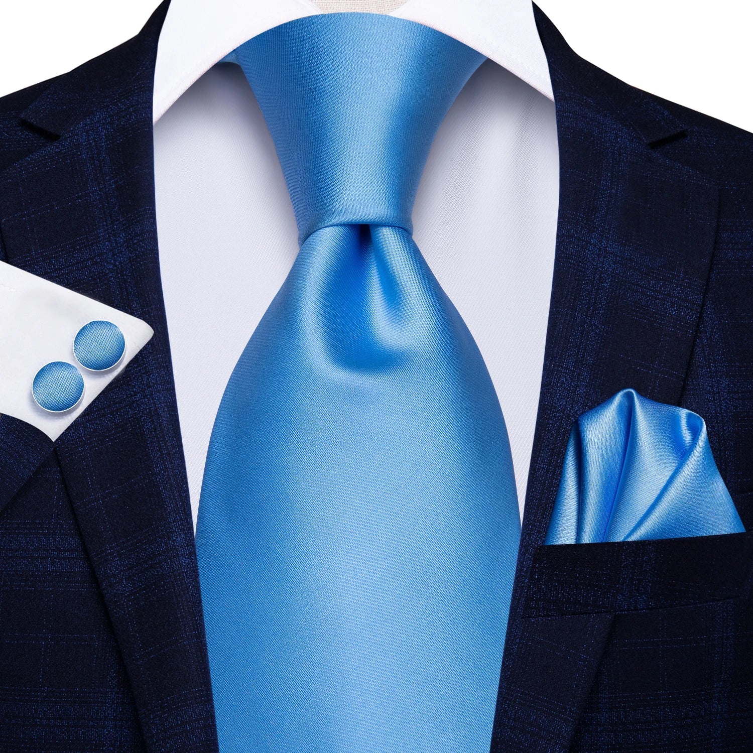 Men's Blue Cufflinks Cufflinks Set with Ties