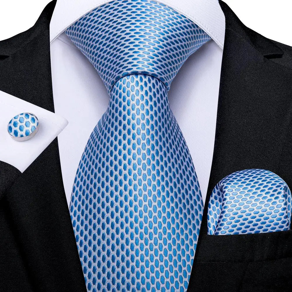 Men's Blue Cufflinks Cufflinks Set with Ties