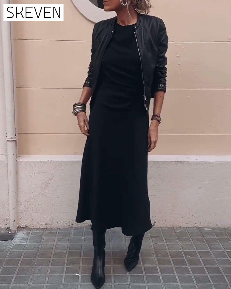 Elegantes ärmelloses Kleid mit schmaler Taille
