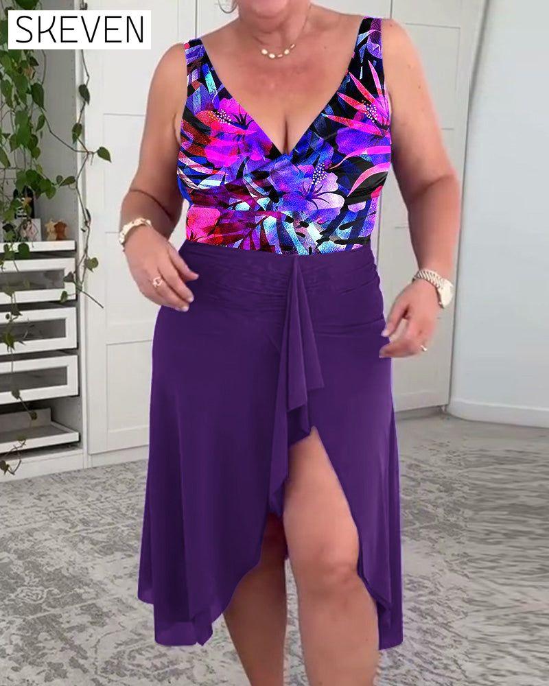 Maillot de bain à imprimé floral coloré