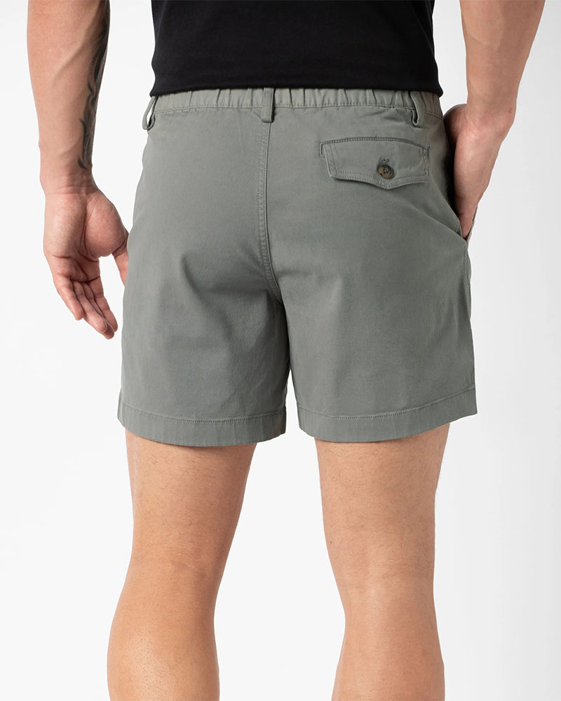 Pure Color Elastic Waist Casual Shorts