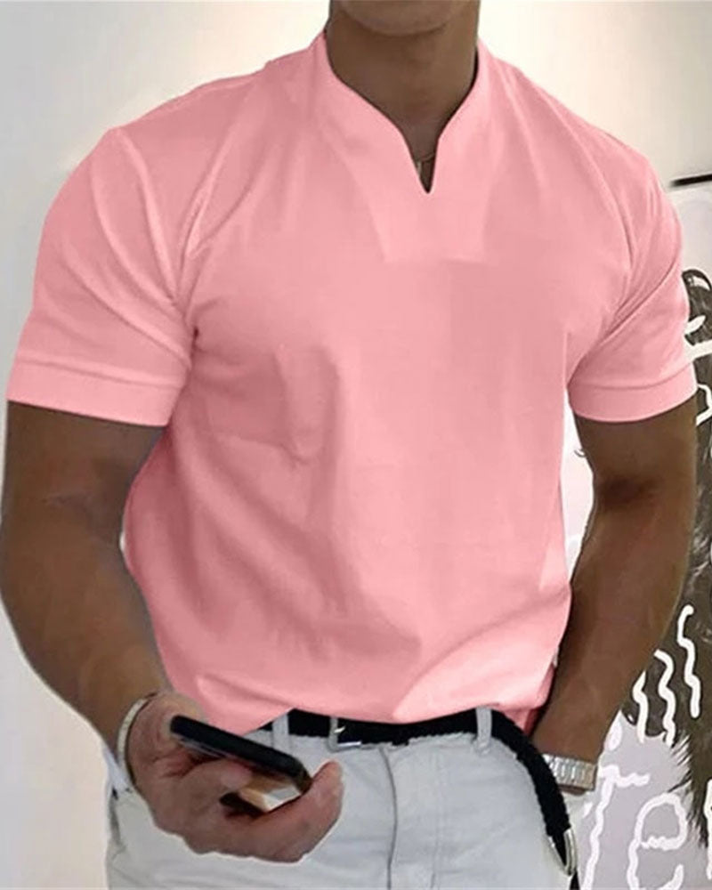 Men Gentlemans Business Short Sleeve Fitness T-shirt
