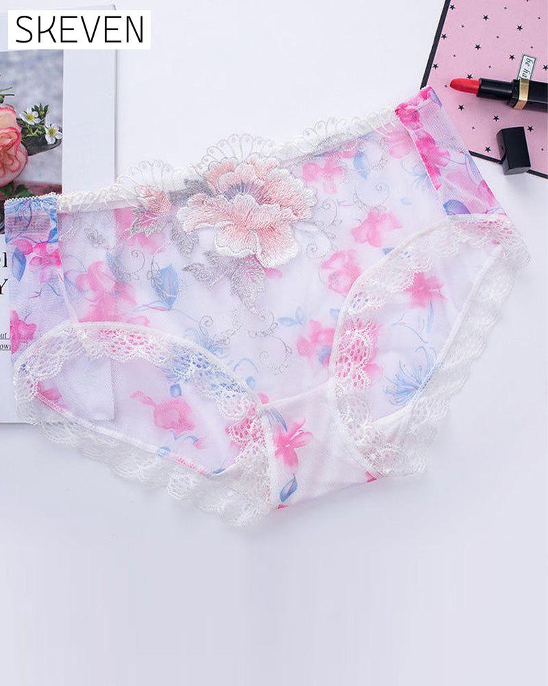 Culotte antibactérienne avec broderie en dentelle