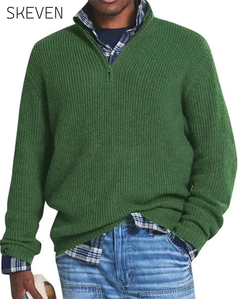 Herren-Business-Casual-Pullover mit Reißverschluss