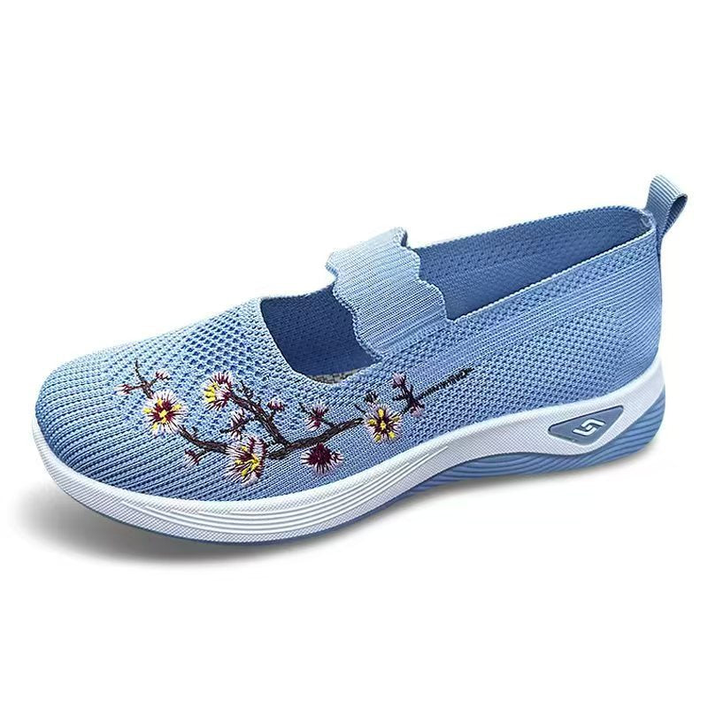 Casual Slip-on Shoes With Shallow Openings And Embroidery
