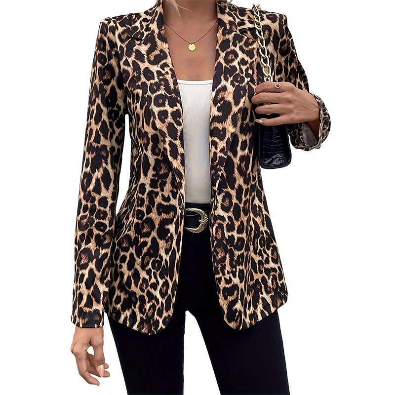 Elegant Lapel Long-sleeve Midi-length Slimming Sexy Blazer