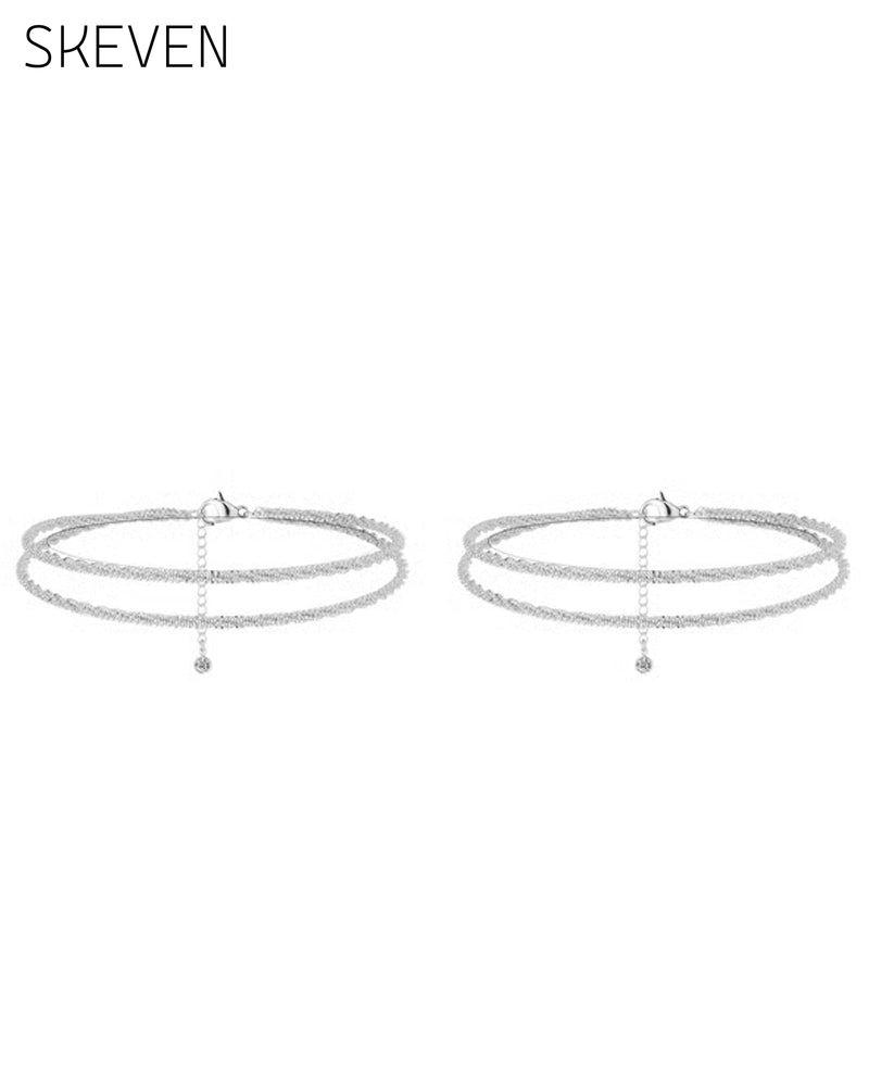 🏖️ KC Gold- und Sterlingsilber-Fußkettchen für Damen