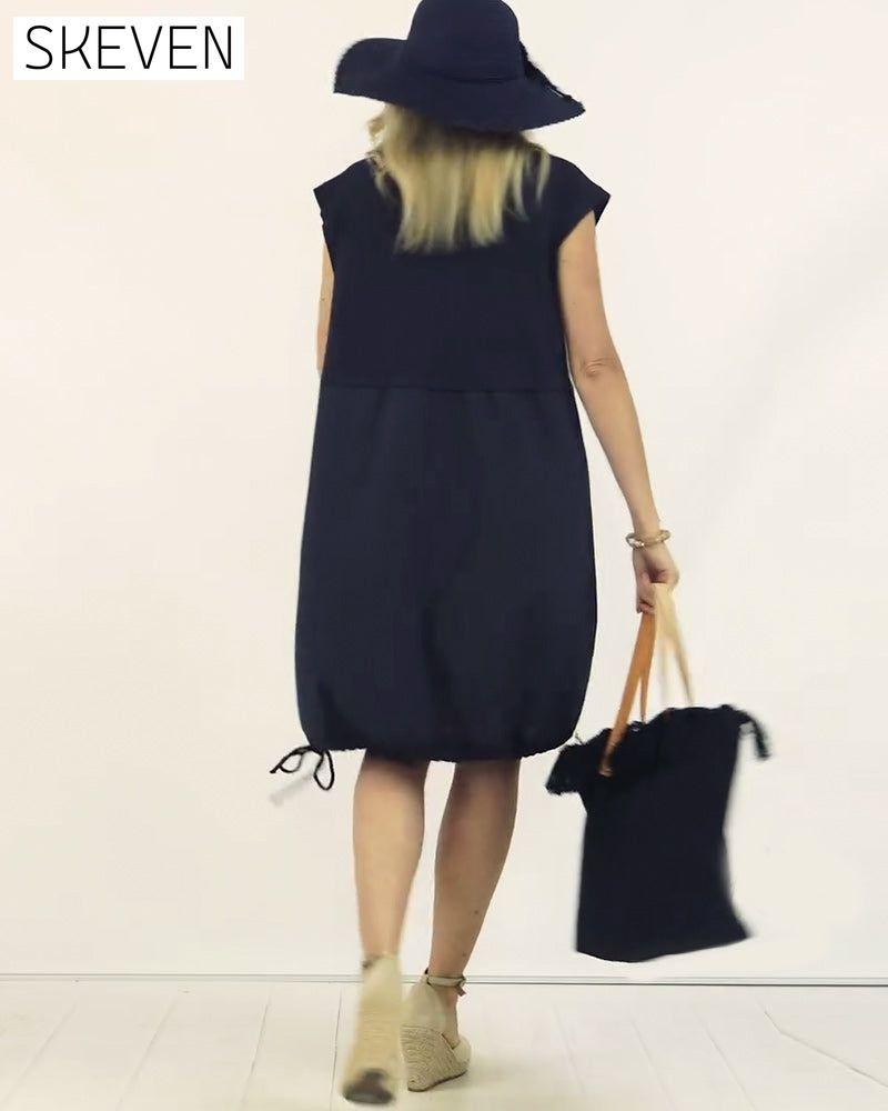 Ärmelloses Kleid mit Rundhalsausschnitt und Printmuster