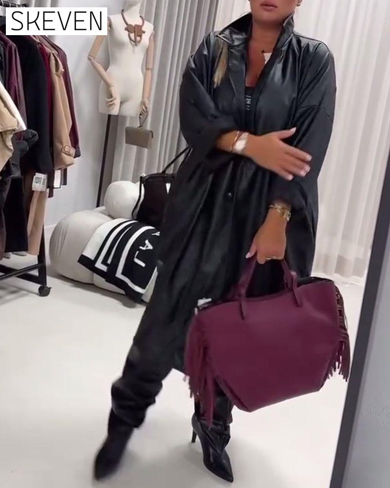 Manteau à revers style streetwear