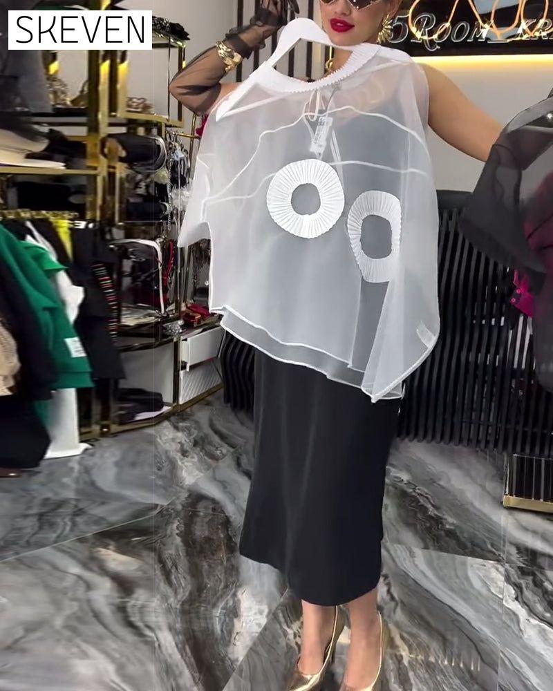Mesh Cover Up Blouse