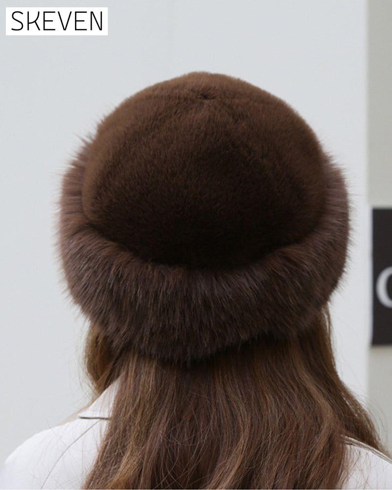 Dicke, warme Plüschmütze im mongolischen Stil für Damen
