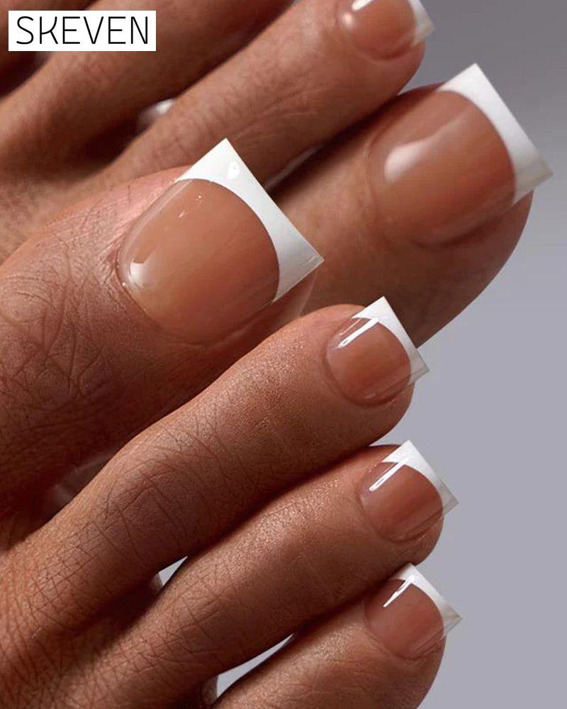 French Short Nude Toe Nails