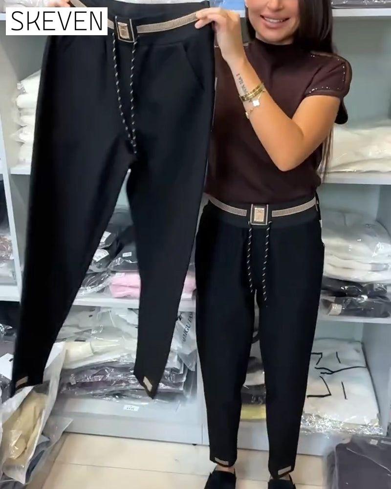 Stylish Drawstring Elastic Waist Pants