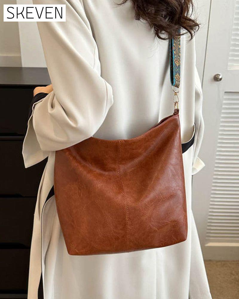 Sac seau vintage à bandoulière grande capacité