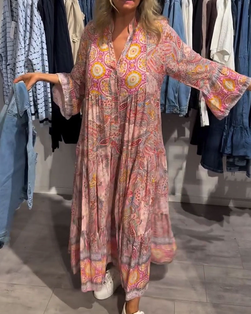 Casual Vacation Long Printed Dress