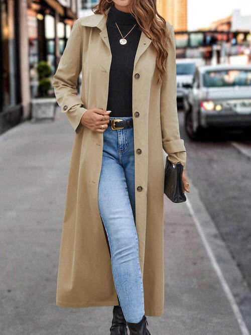 Trenchcoat mit Kragen und Knopfleiste