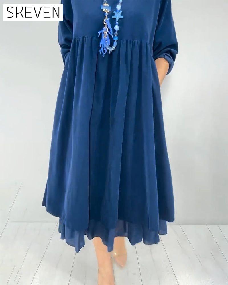 Double-Layer Loose Mesh Patchwork Dress