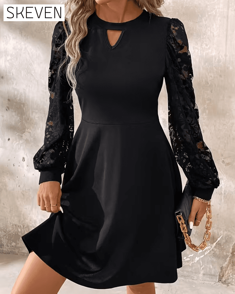 Robe trapèze à dentelle tendance