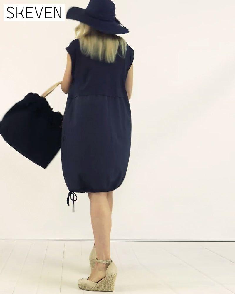 Ärmelloses Kleid mit Rundhalsausschnitt und Printmuster