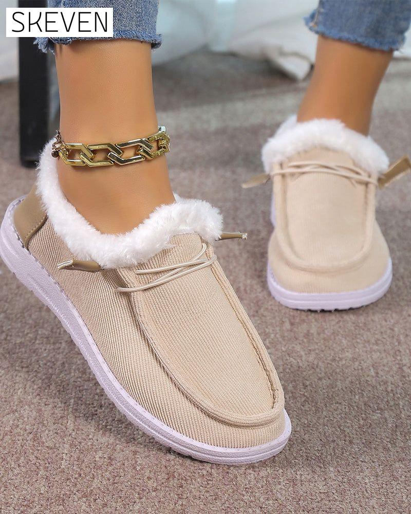 dicke, warme Baumwollschuhe in Unifarben