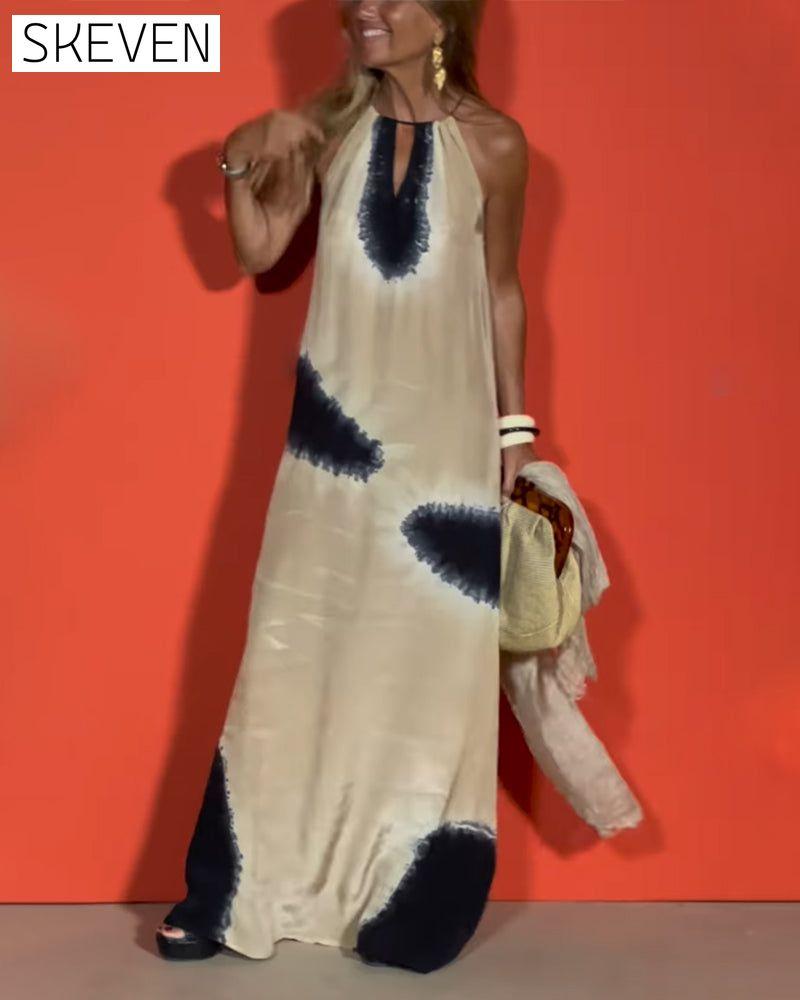Sleeveless Gradient Halter Dress