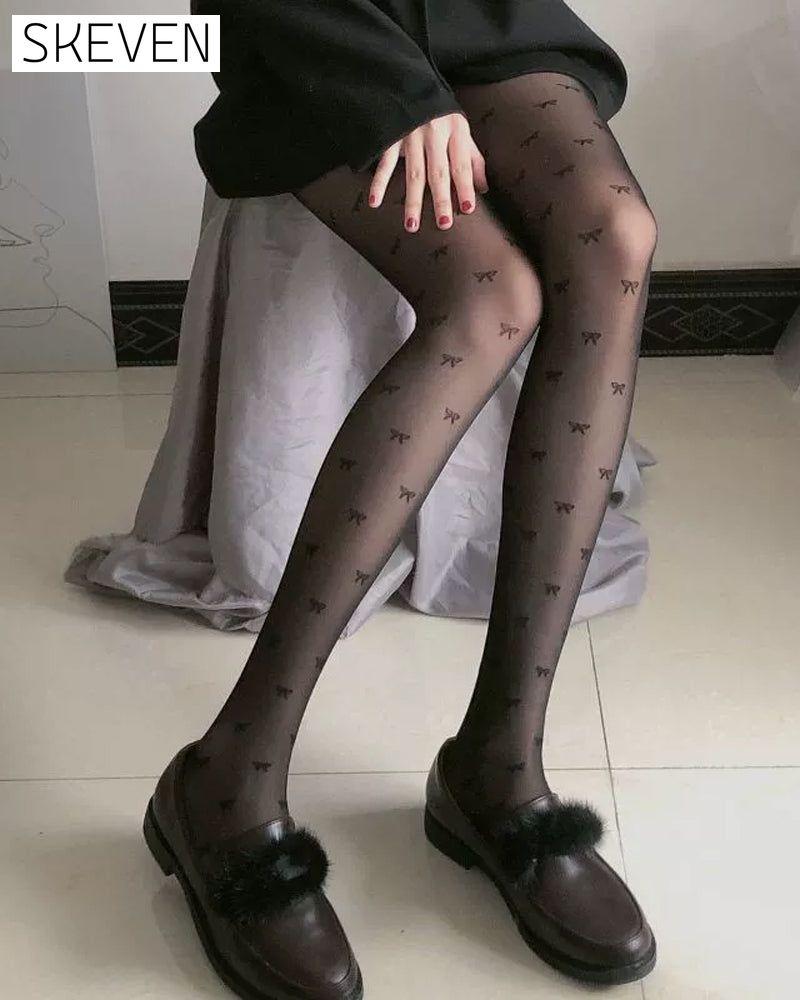 Transparente, sexy Strumpfhose mit Polka-Dot-Muster für Damen