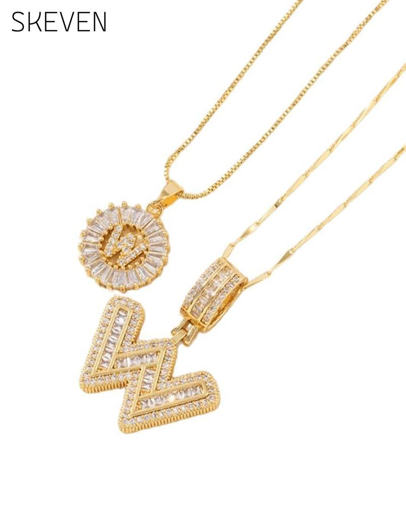 Initial Letter Pendant Necklaces -2 Pack