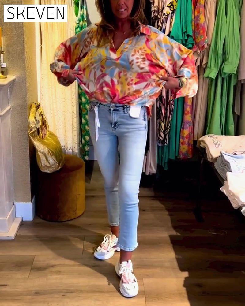 Langarmshirt mit Reversprint