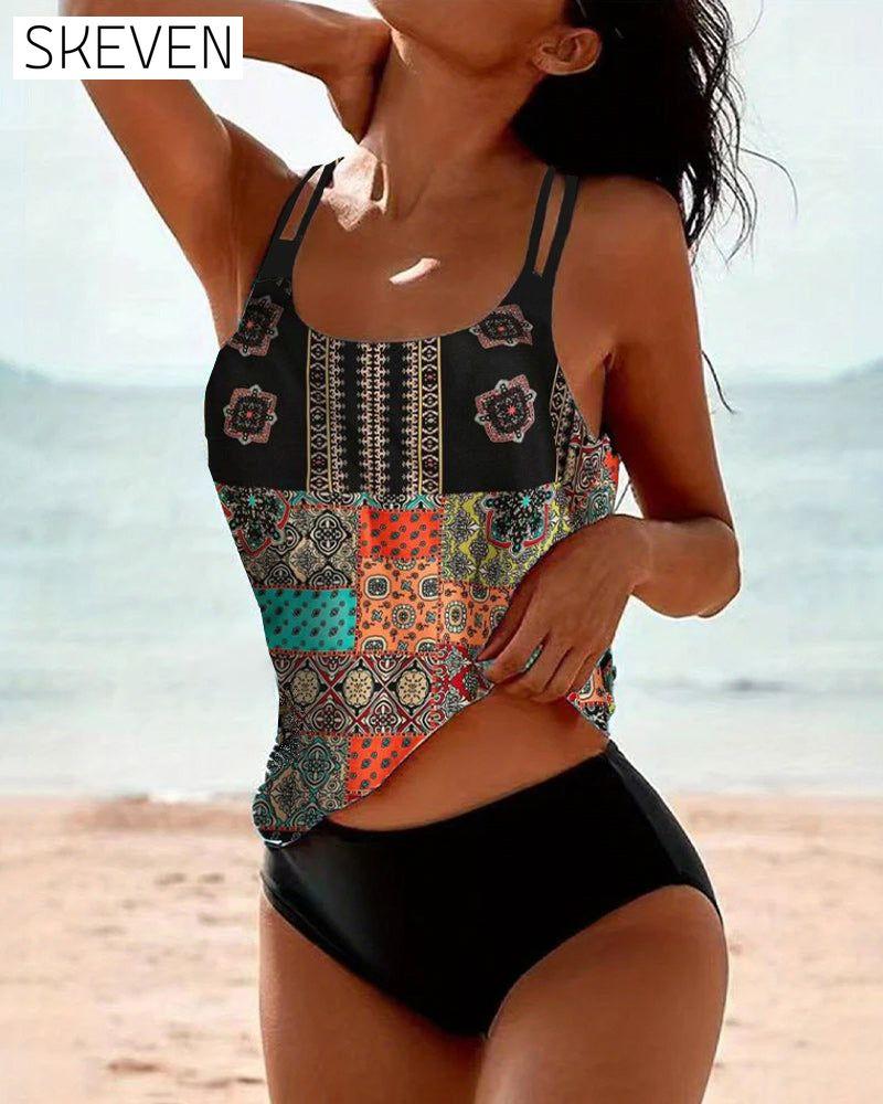 Casual Vacation Retro Triangle Two-Piece Swimsuit