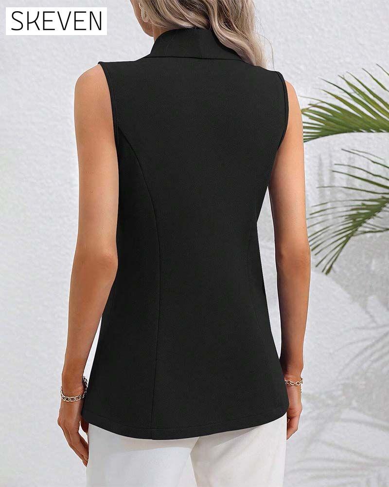 Ärmelloser Cardigan mit einem Knopf