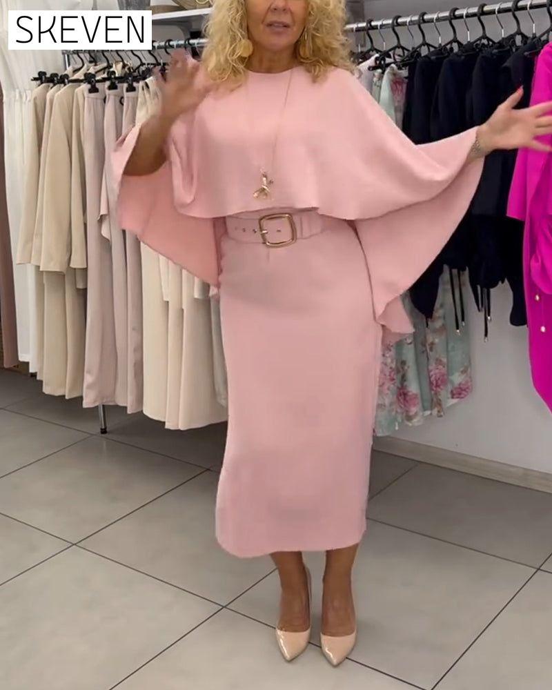 Modisches, elegantes Kleid mit Rundhalsausschnitt