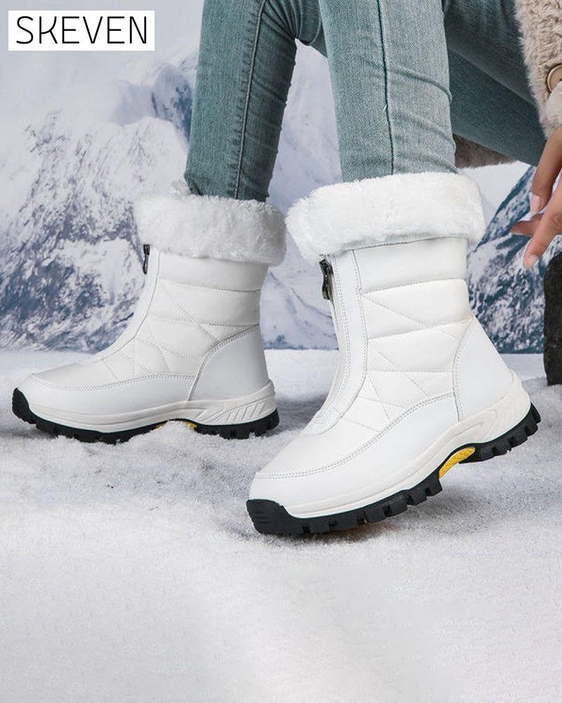 Damen-Schneestiefel mit Reißverschluss, rutschfest und warm