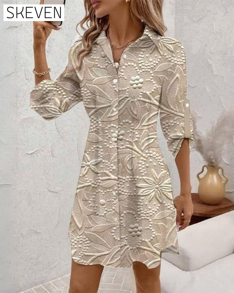 Floral Elegant Shirt Dress