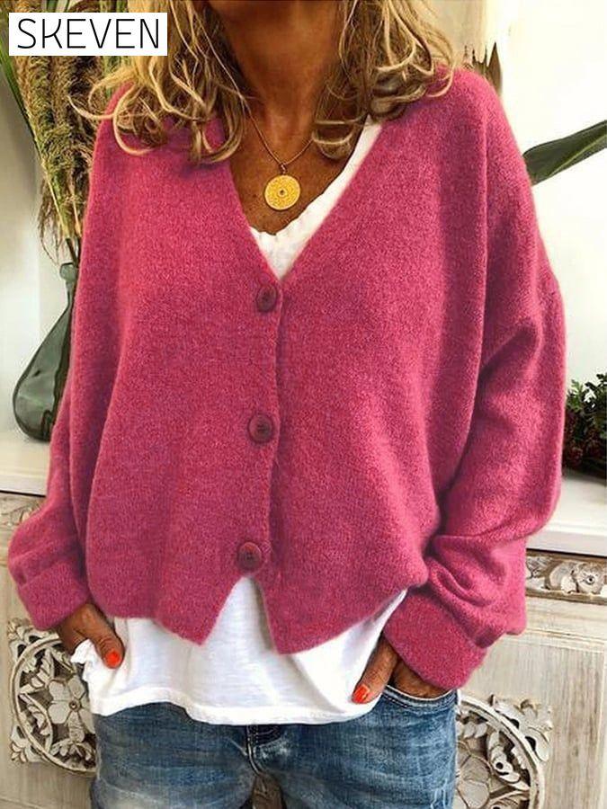 Women's Casual Loose Sweater Knit Cardigan top tops
