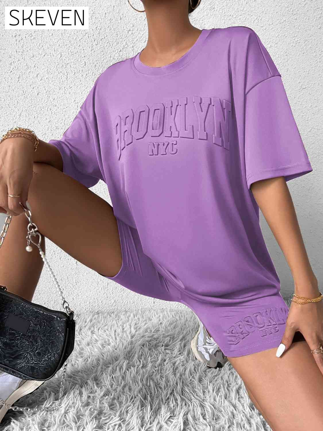 BROOKLYN NYC Graphic Top and Shorts Set clothes lounge lounge wear lounge wear sets loungewear S&M&Y Ship From Overseas