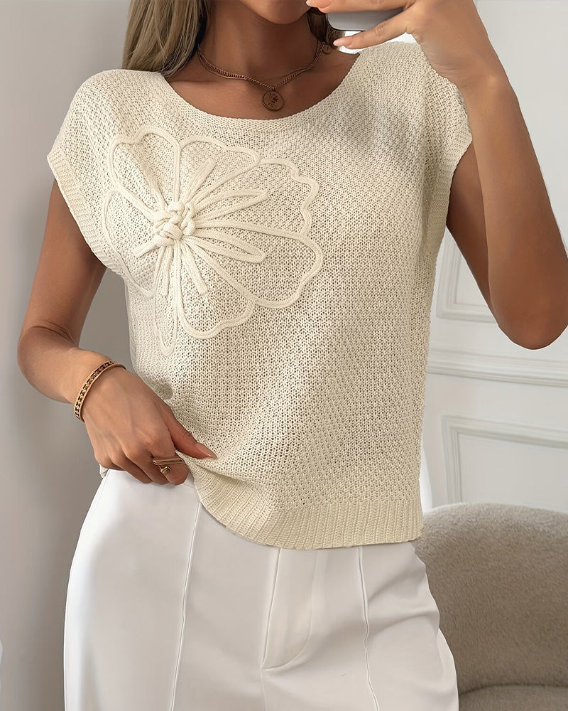 Solid-Color Crew-Neck Knit Jumper