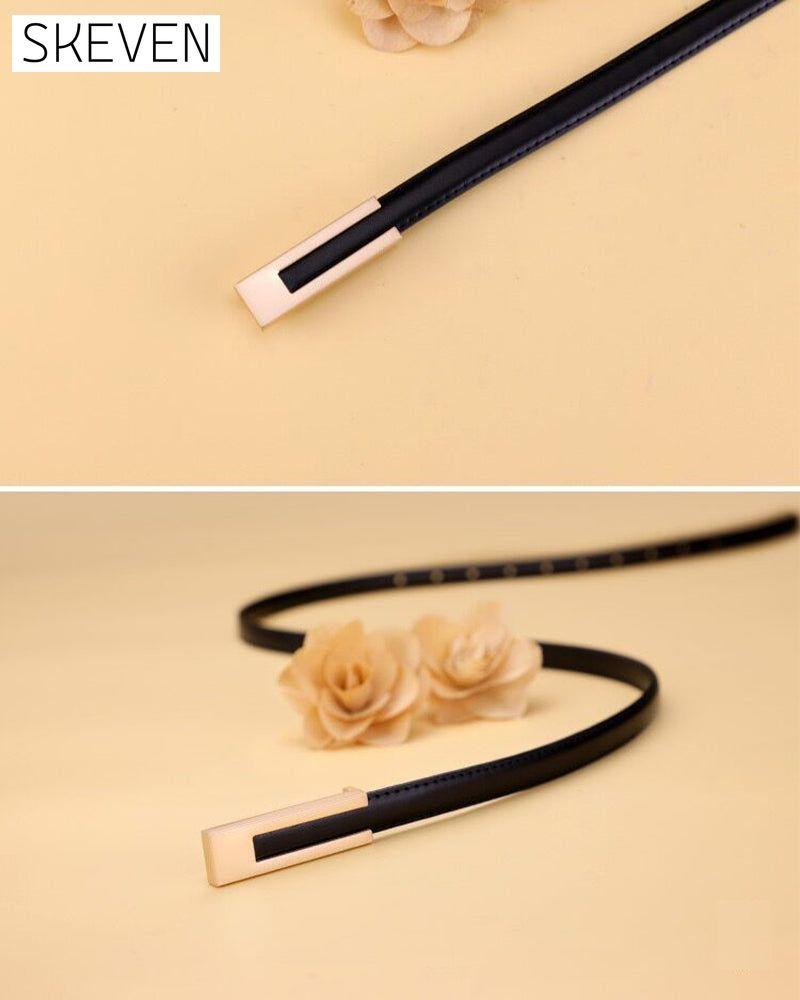 Simple retro solid color thin belt