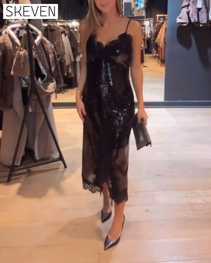 Elegantes Abendkleid mit Spaghettiträgern