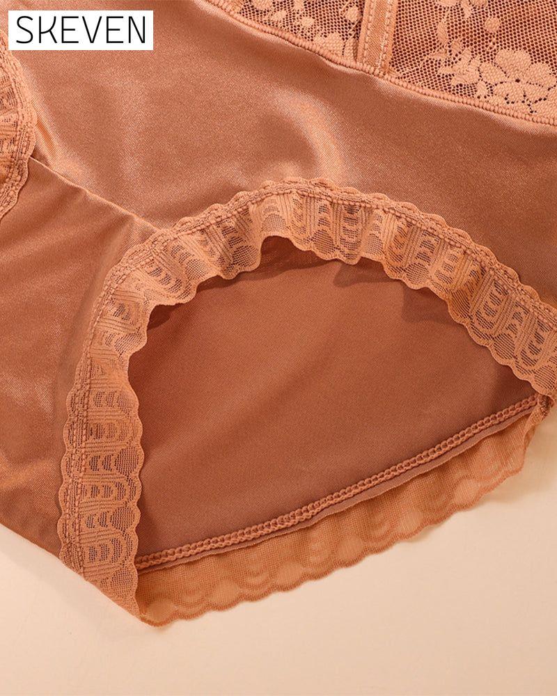 Damen-Slips mit hoher Taille und Spitze