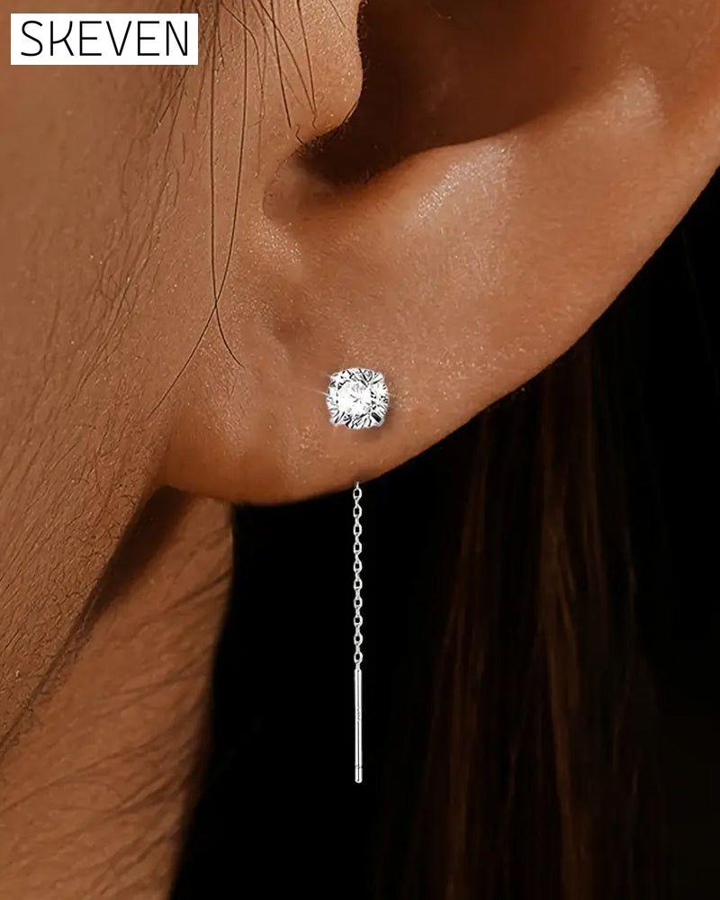 Boucles d'oreilles Temperament à pompon en zircon