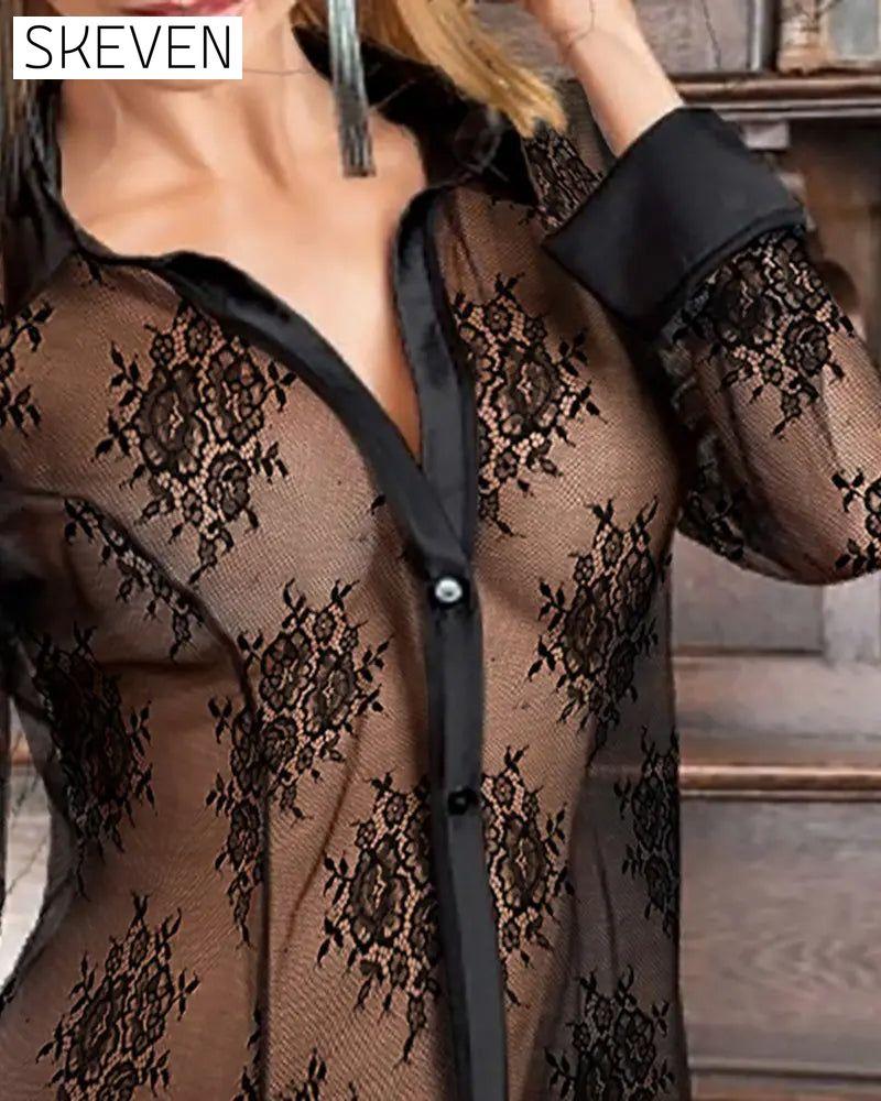Sexy Lace-Trimmed Solid Color Erotic Lingerie